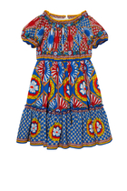 Carretto-Print Poplin Dress